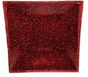Square Red Glass Plate in Shiny Red Mottled Glass